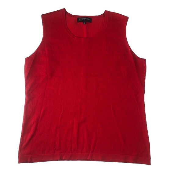Jones New York Collection Tank Top Red Silk Blend Tag Size Large - Picture 2 of 14